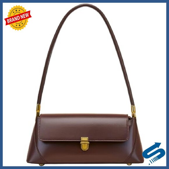 Vintage PU Leather Shoulder Bag Mini Purse Crossbody Zipper Compartment - Picture 2 of 8